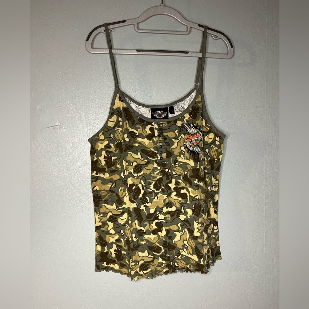 NWT Harley-Davidson camo print camisole top
